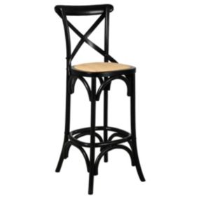 Tabouret de bar bois et rotin Bistrot chic