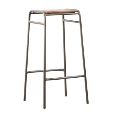 Tabouret de bar écolier bois et métal 77cm Marcus