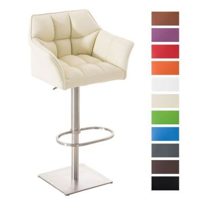 Tabouret de bar Damaso CLP Crème similicuir réglable