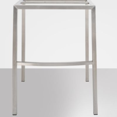 Tabouret de bar, dossier Damaso, chaise rembourrée, 4 pieds, supporte 240 kg, piétement métallique. Gris/Acierinoxydable
