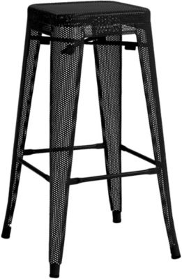 Tabouret de bar empilable Etowah, look industriel, structure métallique stable et gain de place. Noir