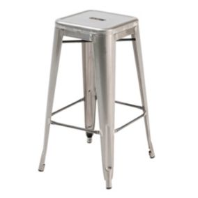 Tabouret de bar en métal gris mat  Oviala