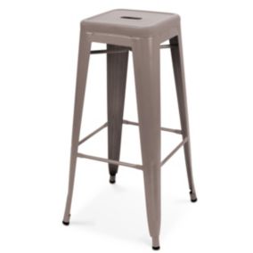 Tabouret de bar en métal mat taupe  Oviala