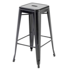 Tabouret de bar en métal noir mat  Oviala