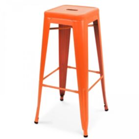 Tabouret de bar en métal orange mat  Oviala