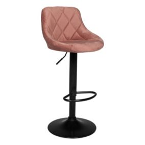 Tabouret de bar en velours rose ROBIN - Happy Garden