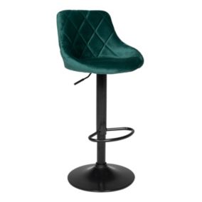 Tabouret de bar en velours vert ROBIN - Happy Garden