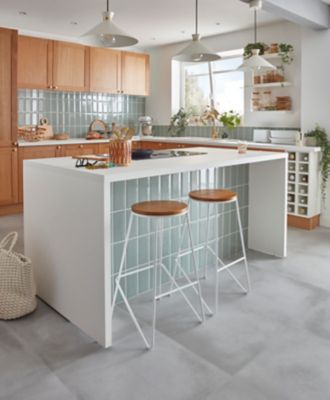 Tabouret de bar GoodHome Maloux blanc