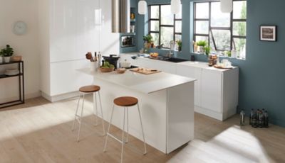 Tabouret de bar GoodHome Maloux blanc