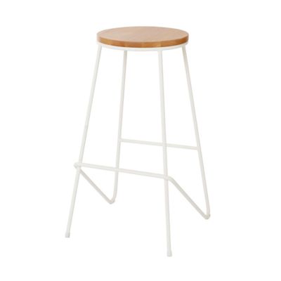 Tabouret de bar GoodHome Maloux blanc