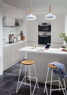 Tabouret de bar GoodHome Maloux blanc