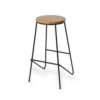 Tabouret de bar GoodHome Maloux noir