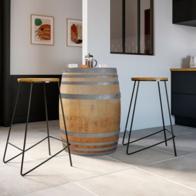 Tabouret de bar GoodHome Maloux noir
