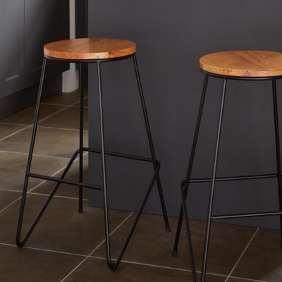Tabouret de bar GoodHome Maloux noir