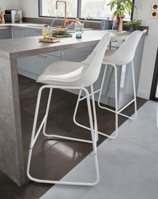 Tabouret de bar GoodHome Marula blanc