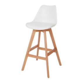 Tabouret de bar GoodHome Pitaya blanc