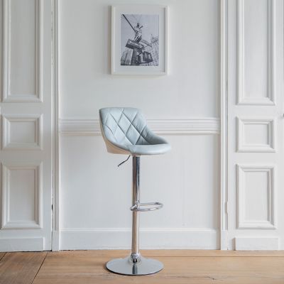 Tabouret de bar gris et blanc JASPER - Happy Garden