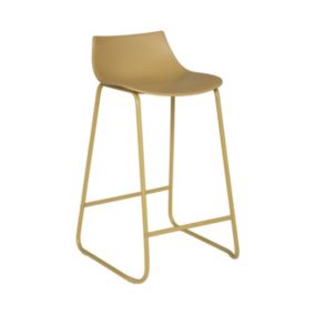 Tabouret de bar Jaune Ocre pieds en métal H 82 cm