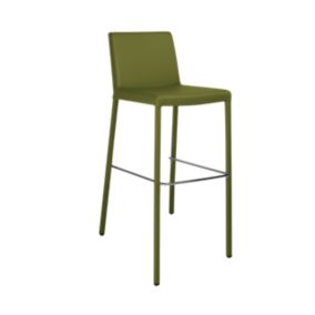 Tabouret de bar JIMMY hauteur bar en vinyle vert kaki