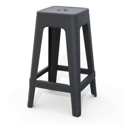 Tabouret de bar Keter Lucca noir l.38.4 x H.65 cm x P.38.4