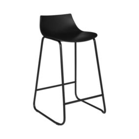 Tabouret de bar Noir pieds en métal H 82 cm