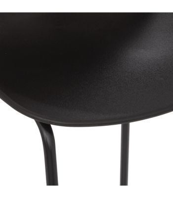 Tabouret de bar Noir pieds en métal H 82 cm