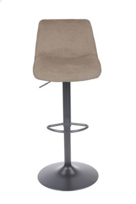 Tabouret de bar réglable beige et pied noir, Deko & Co