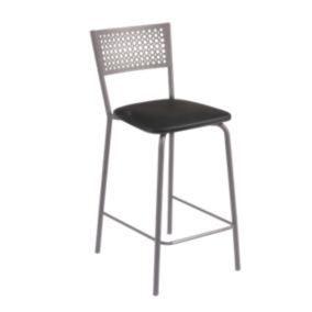 Tabouret de bar SCARLETT taupe brillant et noir