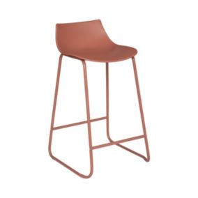 Tabouret de bar Terracotta pieds en métal H 82 cm