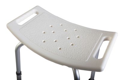 Tabouret de douche avec poignées, hauteur réglable, blanc, Godonnier
