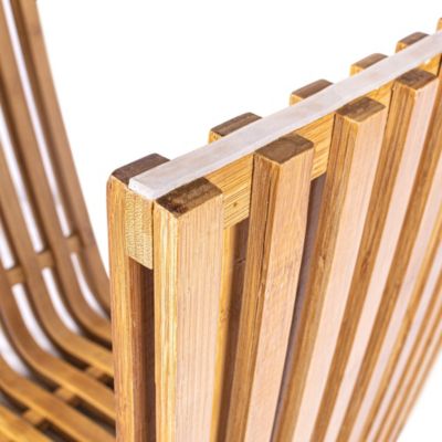 Tabouret de douche Schulte structure et assise en bambou L. 46 x P.30,5 x H.40,5 cm