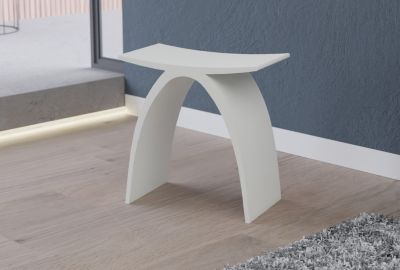 Tabouret de douche Siège baignoire antidérapant, Chaise salle de bain waterproof fonte minérale, 43x23,5cm, PB4001