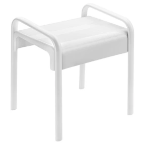 Tabouret de douche structure alu, assise en polymère L. 52,6 x P.46,1 x H.58 cm