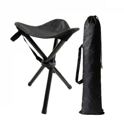 Tabouret de pêche pliable, siège de camping, de plage portable avec sac de transport - Noir - Linxor