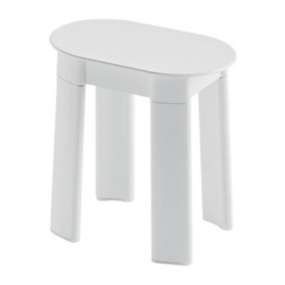 Tabouret De Salle De Bain 4 Pieds Résine Thermoplastique Blanche