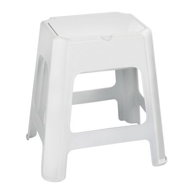 Tabouret de salle de bain avec espace de rangement, blanc