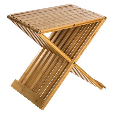 Tabouret de salle de bains pliant en bambou l.40 x H.45 x P.32 cm, 5Five Simply Smart