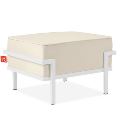 Tabouret de salon de jardin TRIGLO Garten-Puffs, blanc/crème