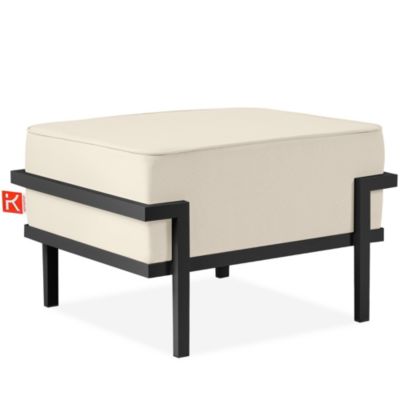 Tabouret de salon de jardin TRIGLO Garten-Puffs, gris foncé/crème