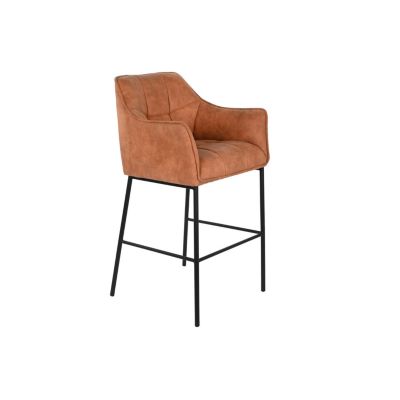 Tabouret en métal recouvert de microfibre, 59 x 60 x 107 cm, simili cuir