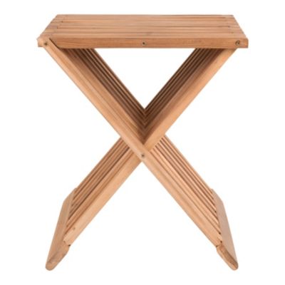 Tabouret Erto en Teck Naturel - 40x35x45 cm, Élégance et Confort pour Votre Intérieur