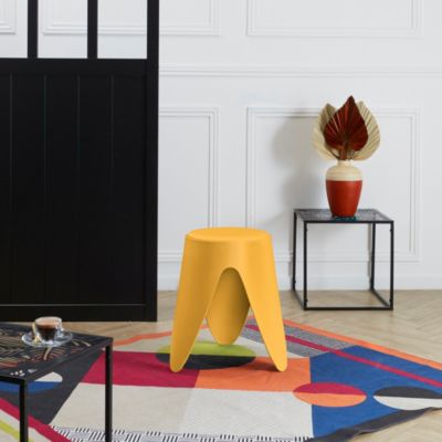 Tabouret Eve en plastique coloris moutarde