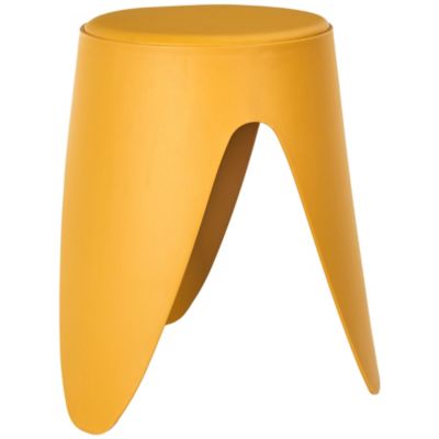 Tabouret Eve en plastique coloris moutarde