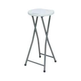 Tabouret haut pliant blanc 30x76cm 7house