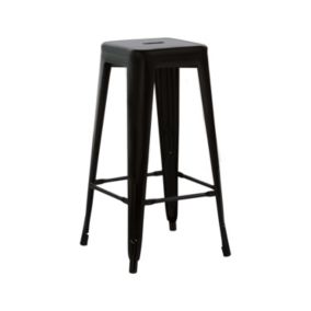 Tabouret industriel noir solide 43x43x77cm Thinia Home