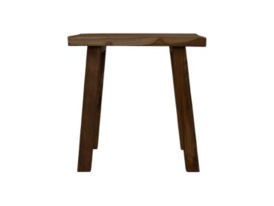 Tabouret pieds courbés pour extérieur - Teck - naturel - 45 x 29 x 45 cm