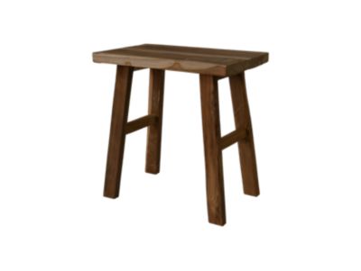 Tabouret pieds courbés pour extérieur - Teck - naturel - 45 x 29 x 45 cm