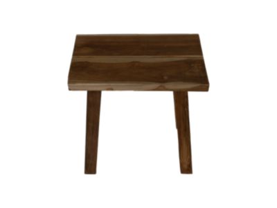 Tabouret pieds courbés pour extérieur - Teck - naturel - 45 x 29 x 45 cm