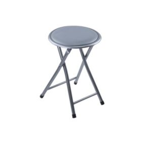 Tabouret pliant bas gris 30x31x45cm 7house