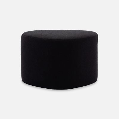 tabouret. pouf en forme de galet en tissu noir. TAO L 60 x P 44 x H 40cm